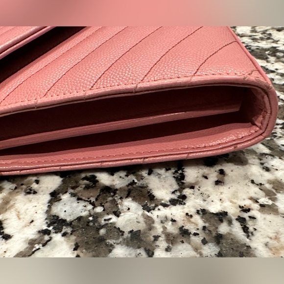 YSL SAINT LAURENT CHAIN WALLET IN GRAIN DE POUDRE - Picture 12 of 14